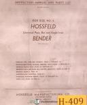 Hossfeld-Hossfeld No. 2, Bender Parts and Instructions Manual-2-01